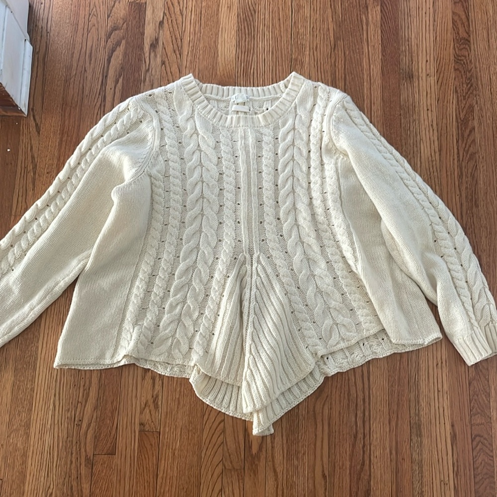Plus size lace up sweater
